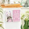 Artoid Mode Pink Rabbit Ears Cat Eggs Happy Easter Kitchen Towels Dish Towels, 18×26 Inch Spring Summer Holiday Decoration Hand Towels Set of 2(Pink)
