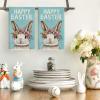 Artoid Mode Pink Rabbit Flower Wreath Happy Easter Spring Kitchen Towels Dish Towels, 18×26 Inch Farmhouse Summer Decoration Cleaning Set of 2(Blue)
