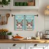 Artoid Mode Pink Rabbit Flower Wreath Happy Easter Spring Kitchen Towels Dish Towels, 18×26 Inch Farmhouse Summer Decoration Cleaning Set of 2(Blue)