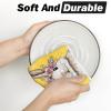 Artoid Mode Pink Rabbit Flower Wreath Happy Easter Spring Kitchen Towels Dish Towels, 18×26 Inch Farmhouse Summer Decoration Cleaning Set of 2(Yellow)