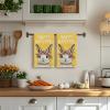 Artoid Mode Pink Rabbit Flower Wreath Happy Easter Spring Kitchen Towels Dish Towels, 18×26 Inch Farmhouse Summer Decoration Cleaning Set of 2(Yellow)