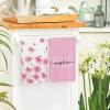 Artoid Mode Purple Flowers Bee Hello Sunshine Summer Kitchen Towels Dish Towels, 18×26 Inch Seasonal Holiday Decoration Hand Towels Set of 2(Pink)