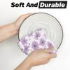 Artoid Mode Purple Flowers Bee Hello Sunshine Summer Kitchen Towels Dish Towels, 18×26 Inch Seasonal Holiday Decoration Hand Towels Set of 2(Purple)