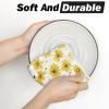 Artoid Mode Purple Flowers Bee Hello Sunshine Summer Kitchen Towels Dish Towels, 18×26 Inch Seasonal Holiday Decoration Hand Towels Set of 2(Yellow)