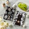 Artoid Mode Rabbit Bunny Eggs Easter Flower Kitchen Towels Dish Towels, 18×26 Inch Seasonal Spring Decoration Cleaning Set of 2(Black)
