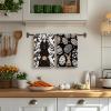 Artoid Mode Rabbit Bunny Eggs Easter Flower Kitchen Towels Dish Towels, 18×26 Inch Seasonal Spring Decoration Cleaning Set of 2(Black)