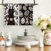 Artoid Mode Rabbit Bunny Eggs Easter Flower Kitchen Towels Dish Towels, 18×26 Inch Seasonal Spring Decoration Cleaning Set of 2(Black)