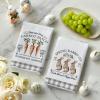 Artoid Mode Rabbit Carrot Homegrown Happiness Flower Easter Spring Kitchen Towels Dish Towels, 18×26 Inch Farmhouse Summer Decoration Cleaning Set of 2