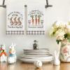 Artoid Mode Rabbit Carrot Homegrown Happiness Flower Easter Spring Kitchen Towels Dish Towels, 18×26 Inch Farmhouse Summer Decoration Cleaning Set of 2