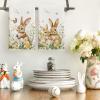 Artoid Mode Rabbit Daisy Butterfly Bunny Eggs Flowers Easter Spring Kitchen Towels Dish Towels, 18×26 Inch Farmhouse Summer Decoration Cleaning Set of 2