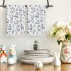 Artoid Mode Rabbit Flowers Happy Easter Spring Kitchen Towels Dish Towels, 18×26 Inch Farmhouse Summer Decoration Cleaning Set of 2