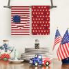 Artoid Mode Stripe America Stars Love Patriotic 4th of July Kitchen Towels Dish Towels, 18×26 Inch Memorial Day Decoration Hand Towels Set of 4