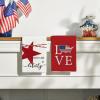 Artoid Mode Stripe America Stars Love Patriotic 4th of July Kitchen Towels Dish Towels, 18×26 Inch Memorial Day Decoration Hand Towels Set of 4