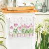 Artoid Mode Tulip Buffalo Plaid Flowers Spring Kitchen Towels Dish Towels, 18×26 Inch Seasonal Floral Decoration Hand Towels Set of 2