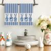 Artoid Mode Wood Stripe Rabbit Bunny Easter Kitchen Towels Dish Towels, 18×26 Inch Seasonal Spring Decoration Cleaning Set of 2(Blue)