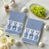 Artoid Mode Wood Stripe Rabbit Bunny Easter Kitchen Towels Dish Towels, 18×26 Inch Seasonal Spring Decoration Cleaning Set of 2(Blue)