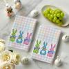 Artoid Mode Wood Stripe Rabbit Bunny Easter Kitchen Towels Dish Towels, 18×26 Inch Seasonal Spring Decoration Cleaning Set of 2(Colorful)