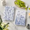 Artoid Mode Wood Wildflower Floral Kitchen Towels Dish Towels, 18×26 Inch Leaves Holiday Decoration Cleaning Set of 2(Blue)
