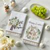 Artoid Mode Wreath Rabbit Lily Happy Easter Spring Kitchen Towels Dish Towels, 18×26 Inch Farmhouse Summer Decoration Cleaning Set of 2