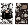 Artoid Mode Black Polka Dot Pumpkin Fall Kitchen Towels Dish Towels, 18×26 Inch Farmhouse Leaves Autumn Decoration Hand Towels Set of 2