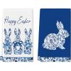 Artoid Mode Blue Rabbits Bunny Bow Easter Kitchen Towels Dish Towels, 18×26 Inch Celadon Spring Farmhouse Holiday Decoration Hand Towels Set of 2