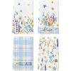 Artoid Mode Flower Vase Hello Spring Kitchen Towels Dish Towels, 18×26 Inch Seasonal Decoration Hand Towels Set of 4(Blue)