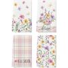 Artoid Mode Flower Vase Hello Spring Kitchen Towels Dish Towels, 18×26 Inch Seasonal Decoration Hand Towels Set of 4(Pink)