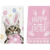 Artoid Mode Pink Rabbit Ears Cat Eggs Happy Easter Kitchen Towels Dish Towels, 18×26 Inch Spring Summer Holiday Decoration Hand Towels Set of 2(Pink)