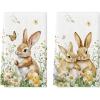 Artoid Mode Rabbit Daisy Butterfly Bunny Eggs Flowers Easter Spring Kitchen Towels Dish Towels, 18×26 Inch Farmhouse Summer Decoration Cleaning Set of 2