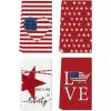 Artoid Mode Stripe America Stars Love Patriotic 4th of July Kitchen Towels Dish Towels, 18×26 Inch Memorial Day Decoration Hand Towels Set of 4