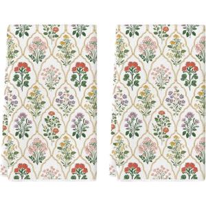 Artoid Mode Wildflower Spring Kitchen Towels Dish Towels, 18×26 Inch Farmhouse Summer Decoration Cleaning Set of 2