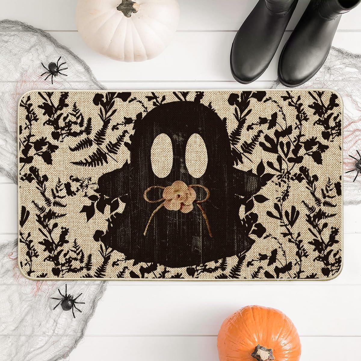 image:imageArtoid Mode Flowers Ghost Boo Halloween Doormat LowProfile Switch Rug Door Home Decor Mat Floor Mat for Indoor Outdoor 17x29 Inch