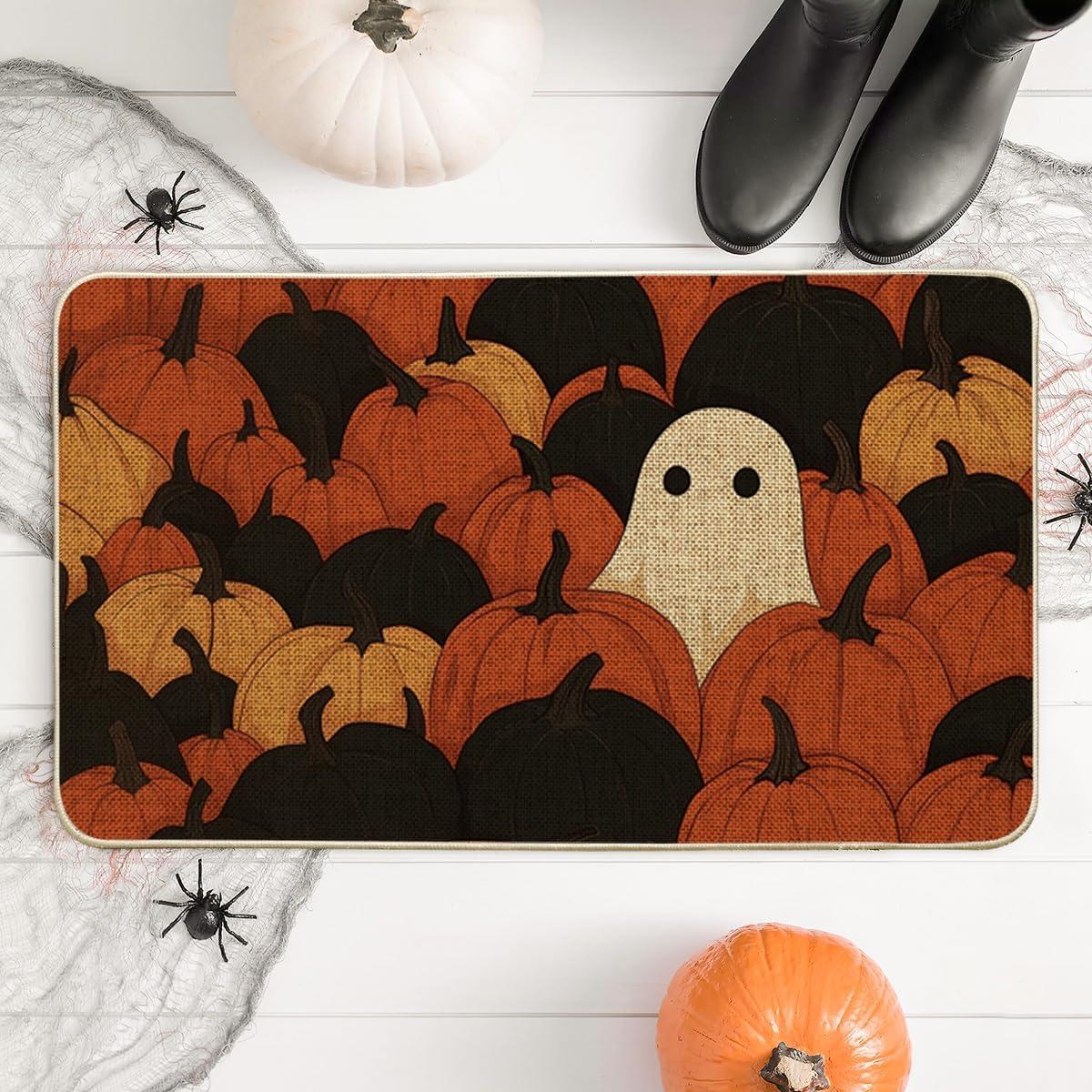 image:imageArtoid Mode Ghost Pumpkin Halloween Doormat LowProfile Switch Rug Door Home Decor Mat Floor Mat for Indoor Outdoor 17x29 Inch