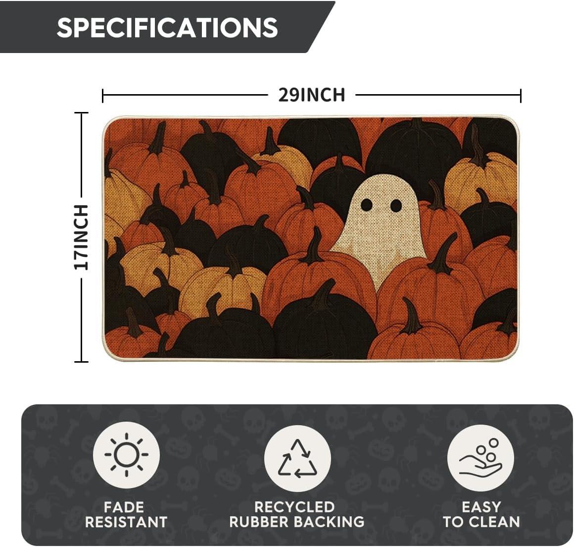 image:imageArtoid Mode Ghost Pumpkin Halloween Doormat LowProfile Switch Rug Door Home Decor Mat Floor Mat for Indoor Outdoor 17x29 Inch