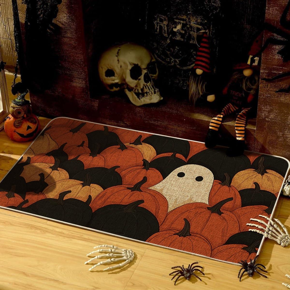 image:imageArtoid Mode Ghost Pumpkin Halloween Doormat LowProfile Switch Rug Door Home Decor Mat Floor Mat for Indoor Outdoor 17x29 Inch