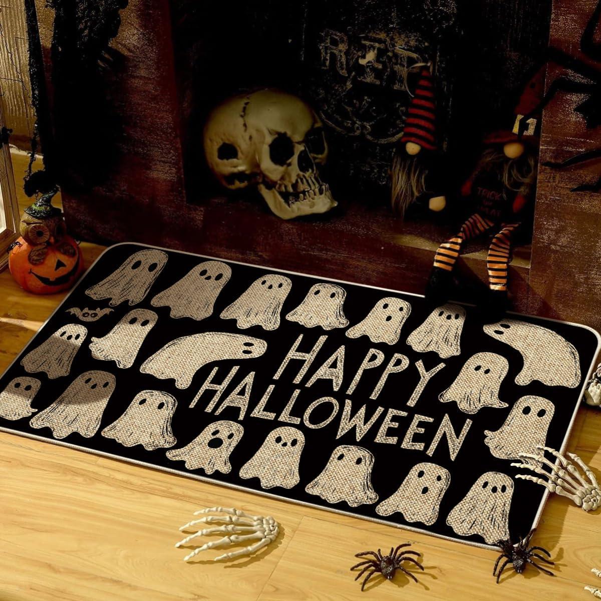 image:imageArtoid Mode Ghosts Bat Happy Halloween Doormat LowProfile Switch Rug Door Home Decor Mat Floor Mat for Indoor Outdoor 17x29 Inch