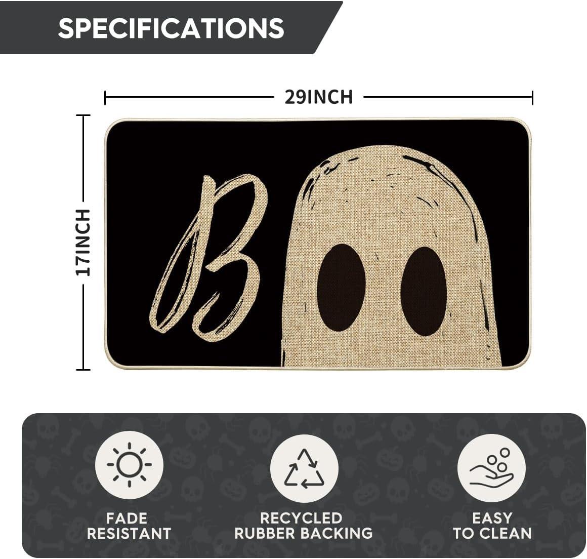 image:imageArtoid Mode Ghosts Boo Halloween Doormat LowProfile Switch Rug Door Home Decor Mat Floor Mat for Indoor Outdoor 17x29 Inch