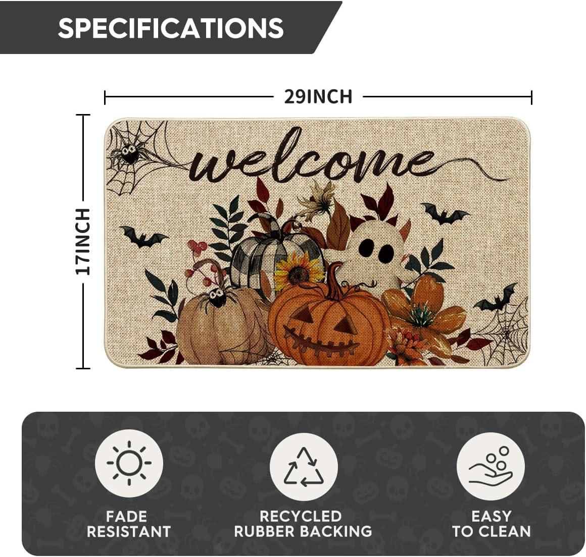 image:imageArtoid Mode Ghosts Boo Pumpkin Welcome Halloween Doormat LowProfile Switch Rug Door Home Decor Mat Floor Mat for Indoor Outdoor 17x29 Inch