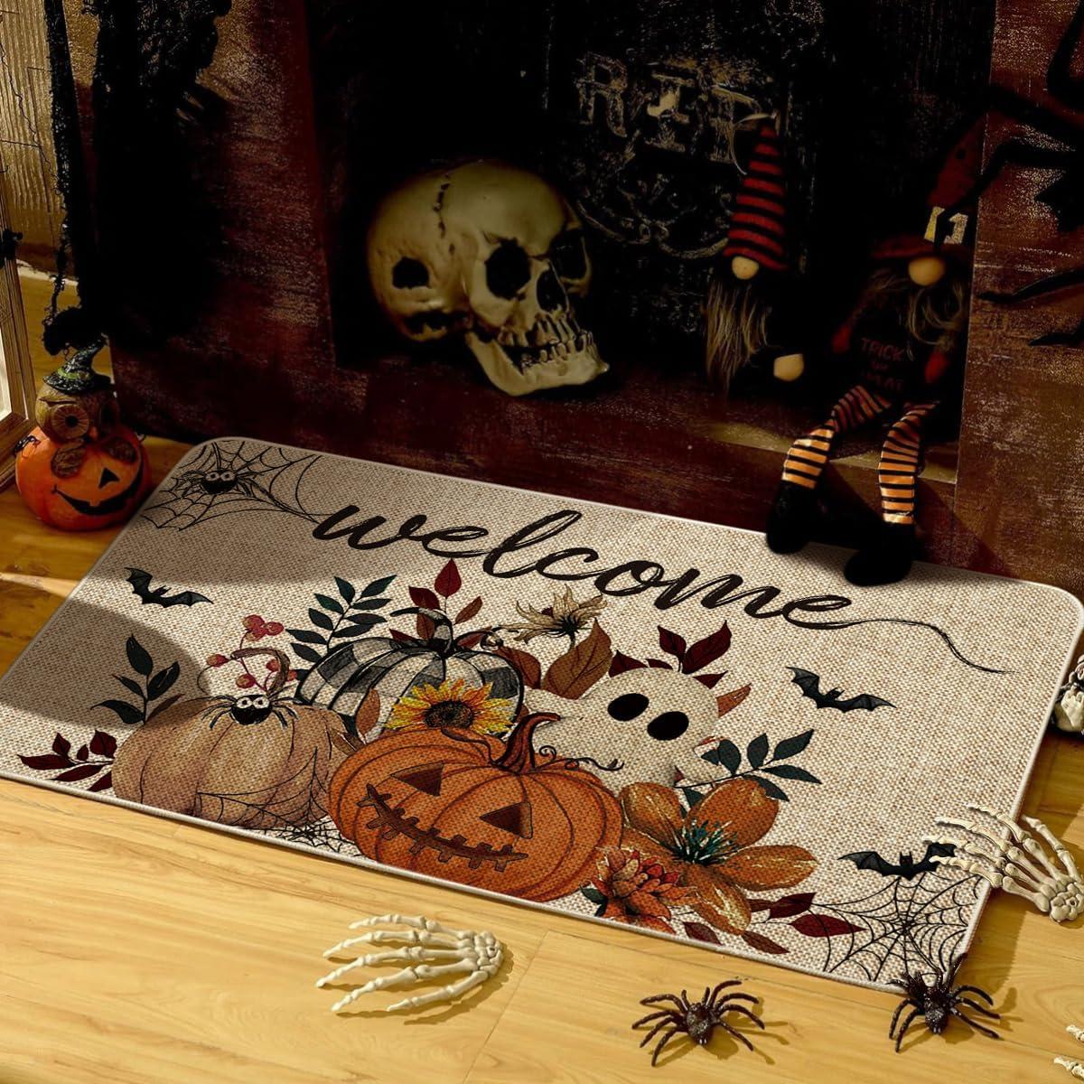 image:imageArtoid Mode Ghosts Boo Pumpkin Welcome Halloween Doormat LowProfile Switch Rug Door Home Decor Mat Floor Mat for Indoor Outdoor 17x29 Inch