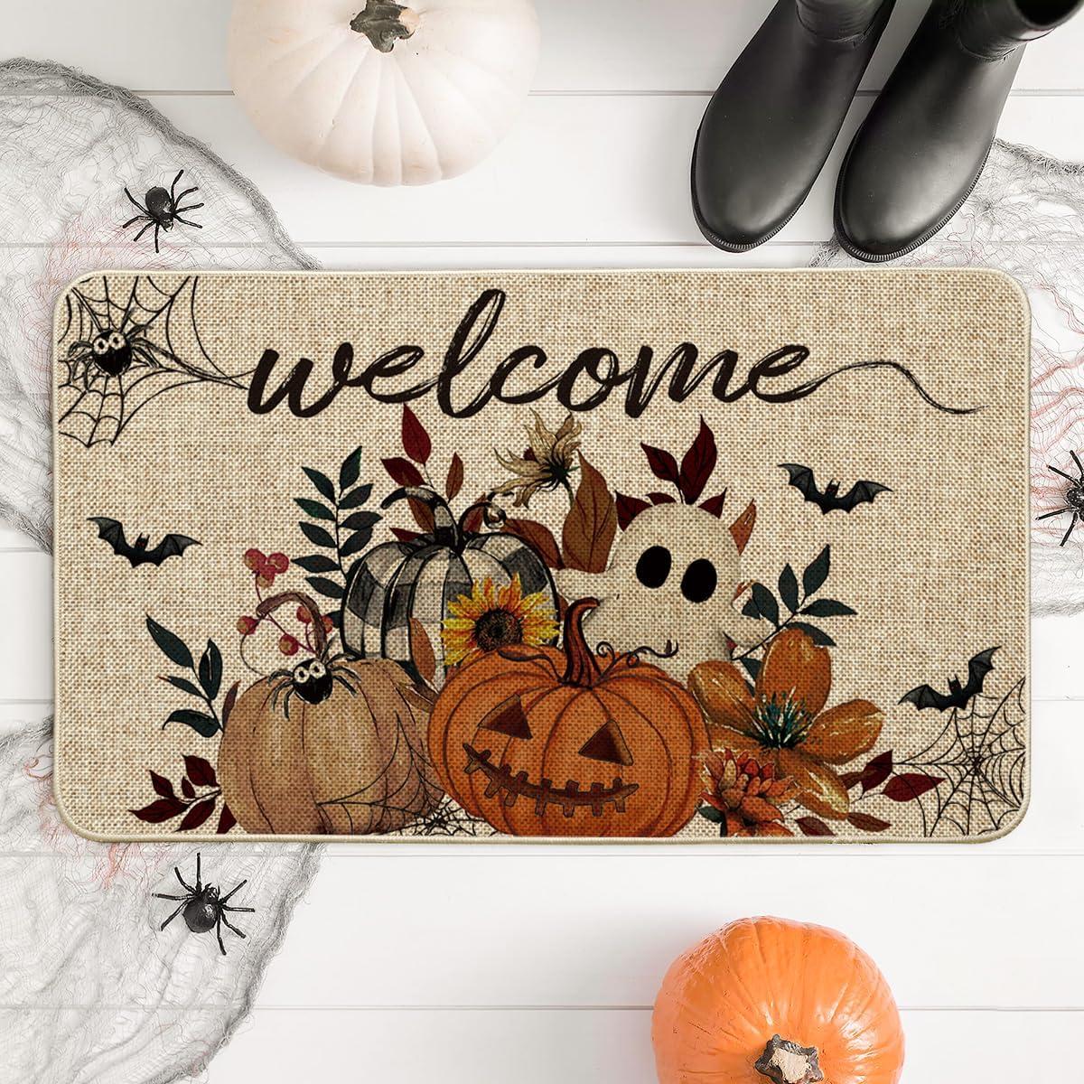 image:imageArtoid Mode Ghosts Boo Pumpkin Welcome Halloween Doormat LowProfile Switch Rug Door Home Decor Mat Floor Mat for Indoor Outdoor 17x29 Inch