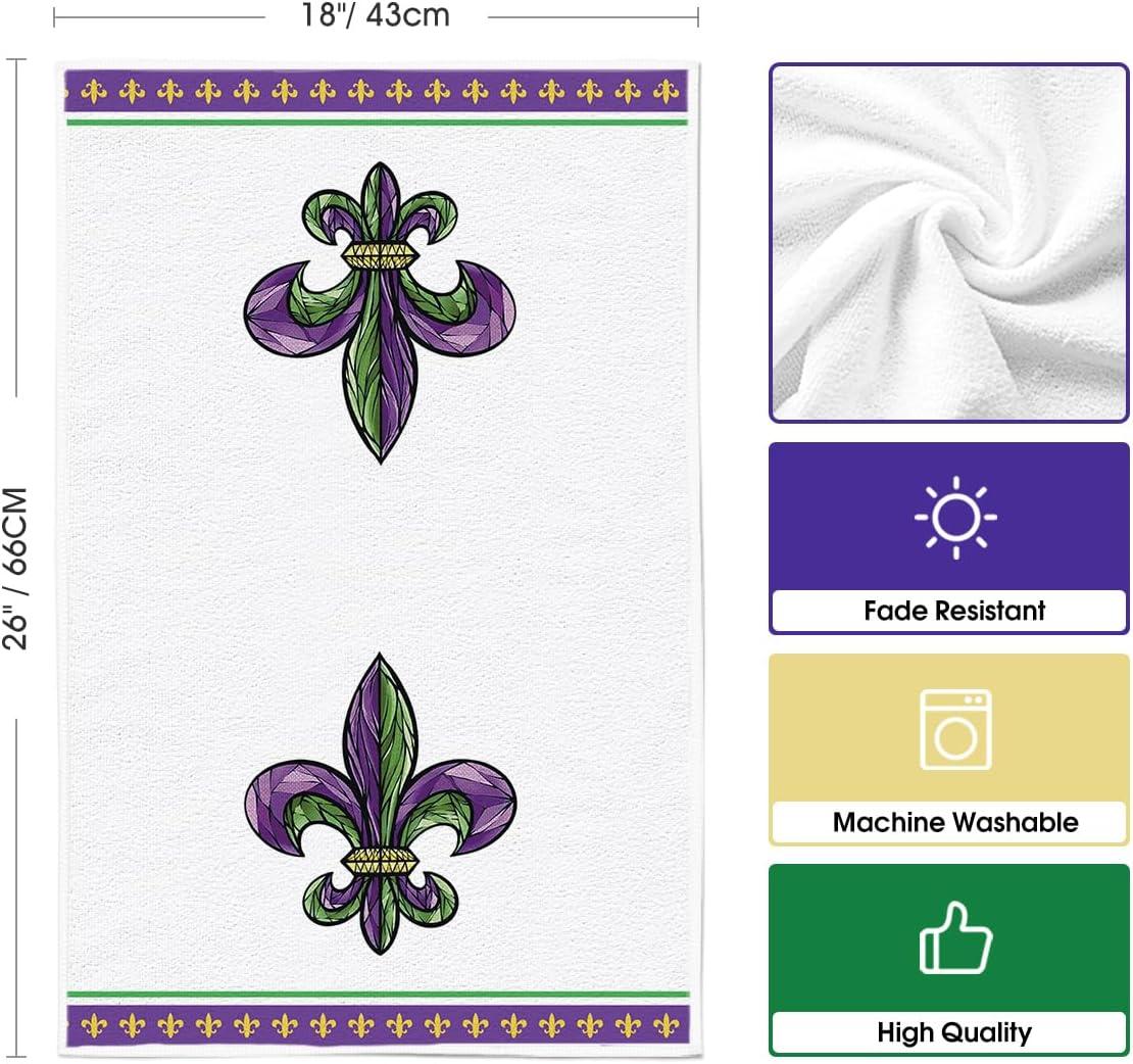 image:imageArtoid Mode Iris Perty Cary Mardi Gras Kitchen Towels Dish Towels 18x26 Inch Farmhouse Decoration Cleaning Set of 4