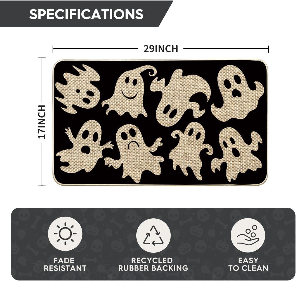 image:imageArtoid Mode Spooky Ghost Boo Halloween Doormat LowProfile Switch Rug Door Home Decor Mat Floor Mat for Indoor Outdoor 17x29 Inch