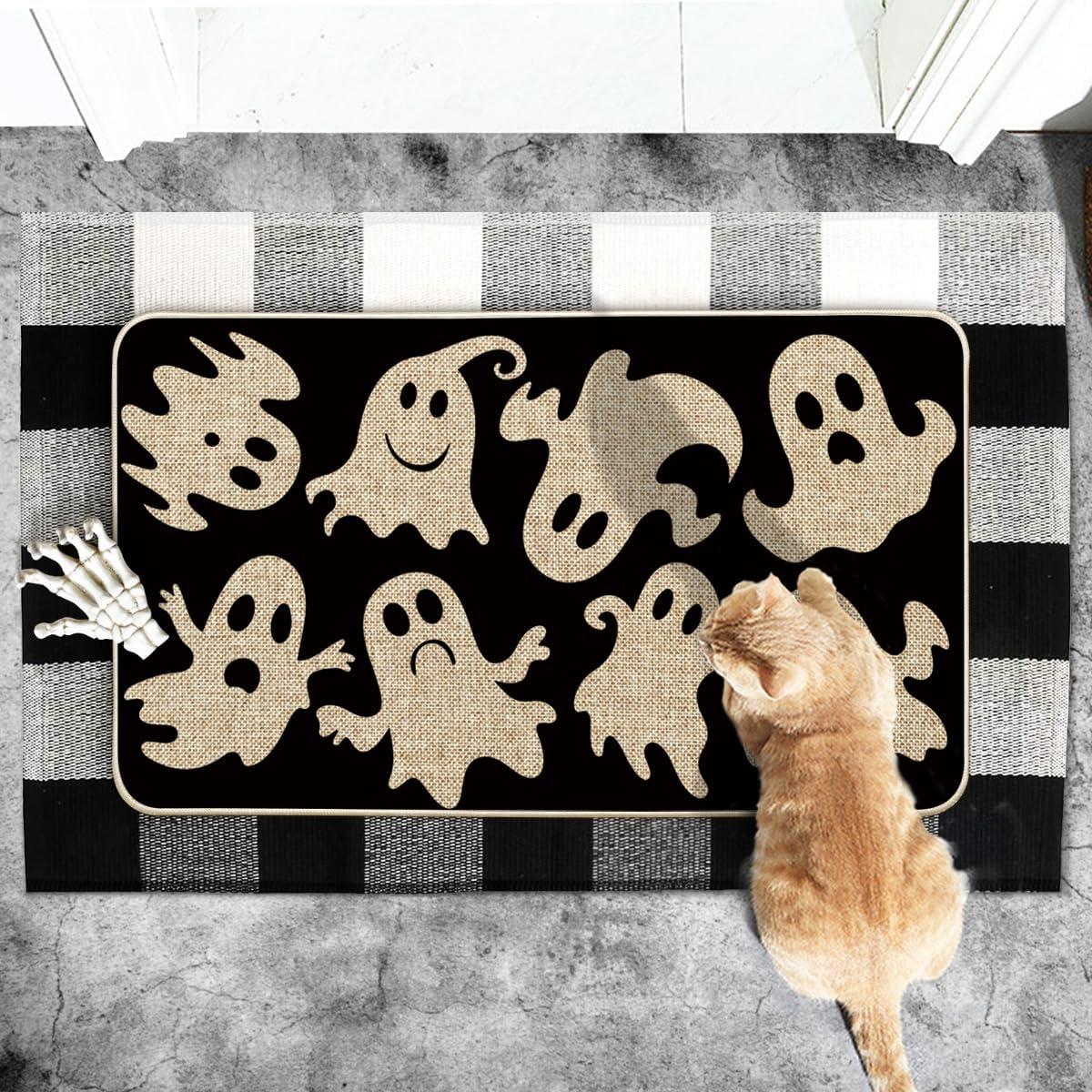 image:imageArtoid Mode Spooky Ghost Boo Halloween Doormat LowProfile Switch Rug Door Home Decor Mat Floor Mat for Indoor Outdoor 17x29 Inch