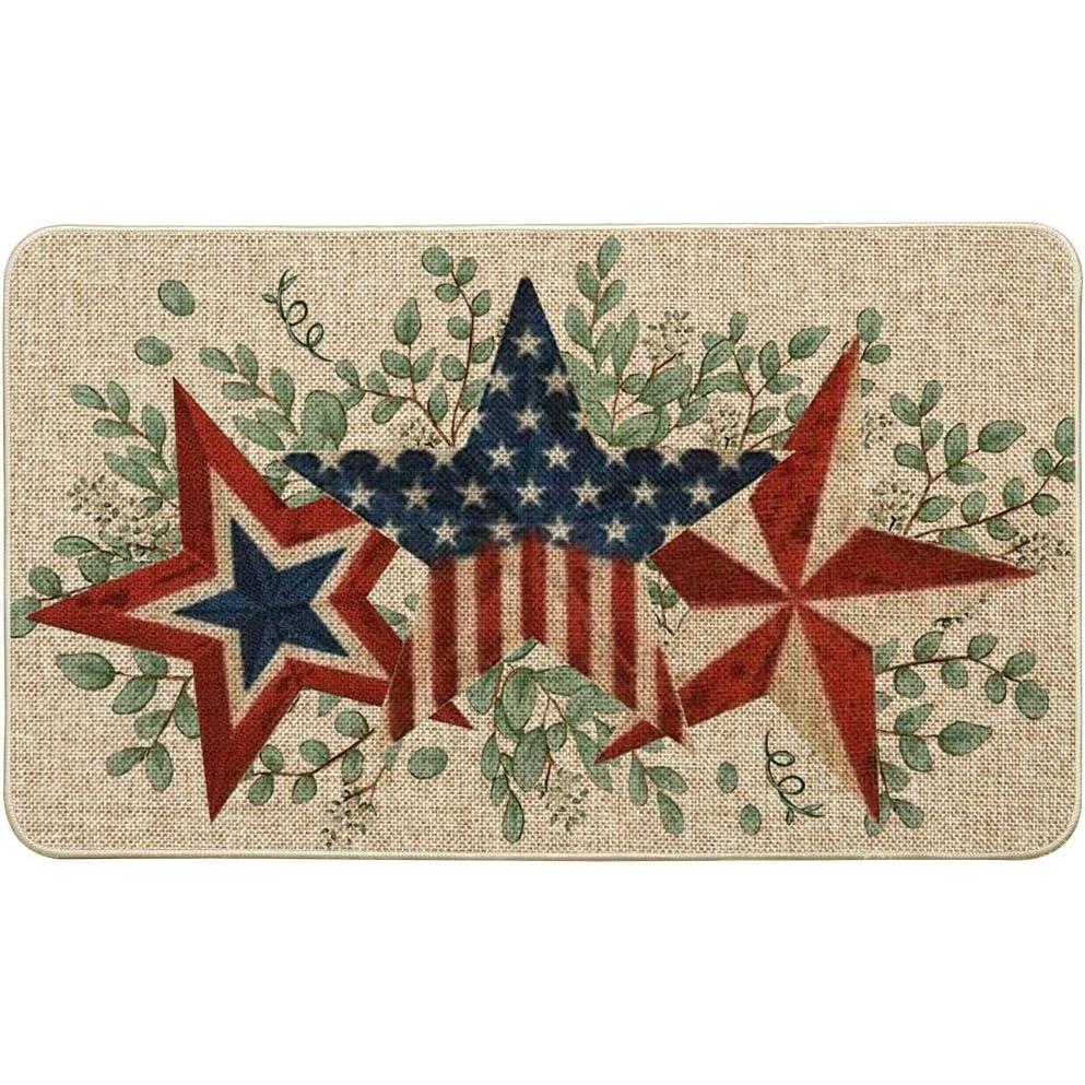 image:imageArtoid Mode America Stars Eucalyptus Patriotic 4th of July Doormat Memorial Day Home Decor Switch Rug Door Mat Floor Mat 17x29 Inch