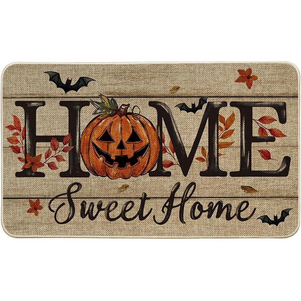 image:imageArtoid Mode Black Home Sweet Home JackOLantern Pumpkin Halloween Doormat LowProfile Switch Rug Door Home Decor Mat Floor Mat for Indoor Outdoor 17x29 InchBrown