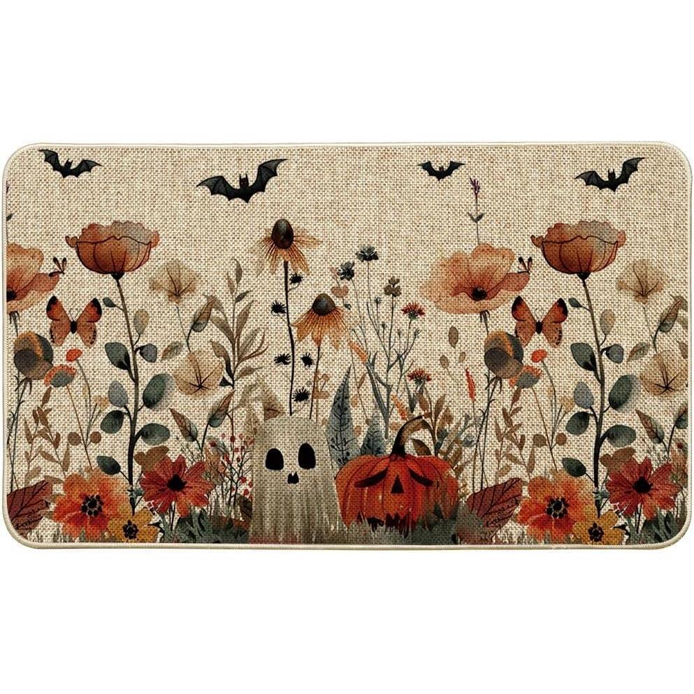 image:imageArtoid Mode Cat JackOLantern Pumpkin Halloween Doormat LowProfile Switch Rug Door Home Decor Mat Floor Mat for Indoor Outdoor 17x29 InchBeige