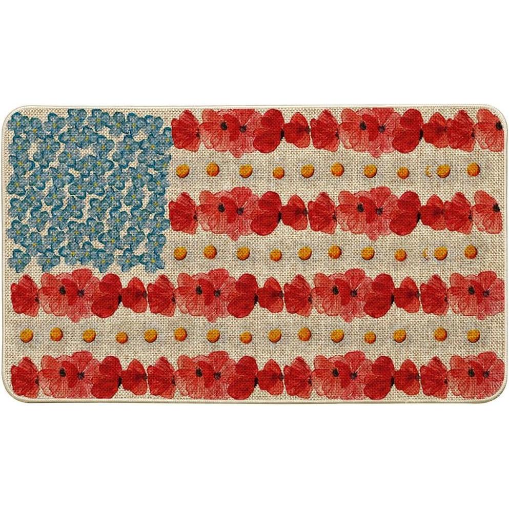 image:imageArtoid Mode Horizontal Stripe American Flag Stars Patriotic 4th of July Doormat Memorial Day Home Decor Switch Rug Door Mat Floor Mat 17x29 Inch