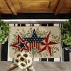 Artoid Mode America Stars Eucalyptus Patriotic 4th of July Doormat, Memorial Day Home Decor Switch Rug Door Mat Floor Mat 17×29 Inch