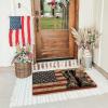 Artoid Mode American Flag Freedom Veteran Military Boots Doormat, 4th of July Memorial Day Patriotic Liberty Low-Profile Yard Floor Switch Mat for Indoor Outdoor 17 x 29 Inch