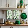 Artoid Mode Beige Clover Shamrock St.Patrick’s Day Kitchen Towels Dish Towels, 18×26 Inch Farmhouse Holiday Spring Decoration Cleaning Set of 2(Beige)